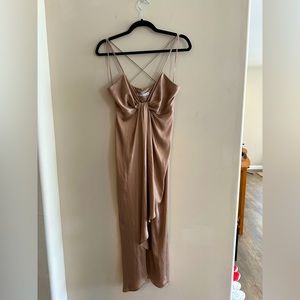 ZARA - Front Knotted Satin Dress